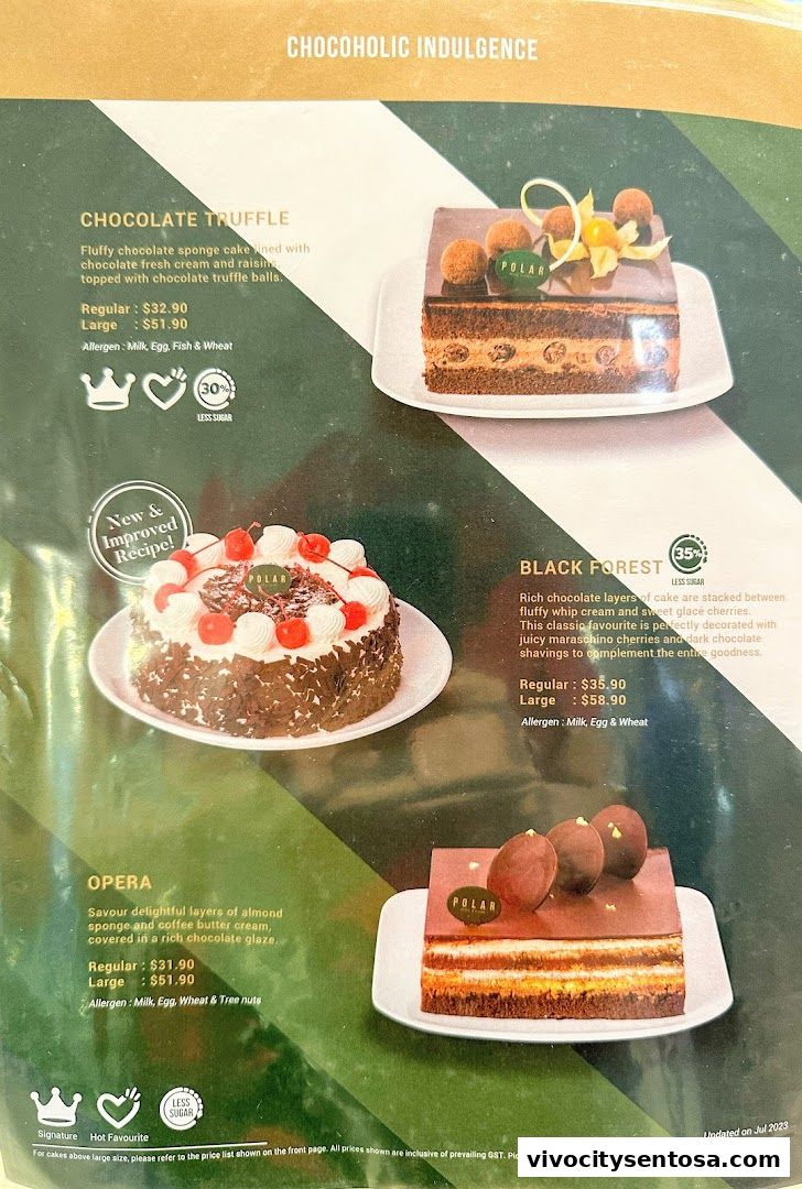 Menu page for Polar Puffs  Cakes  Vivocity