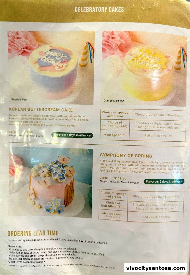 Menu page for Polar Puffs  Cakes  Vivocity