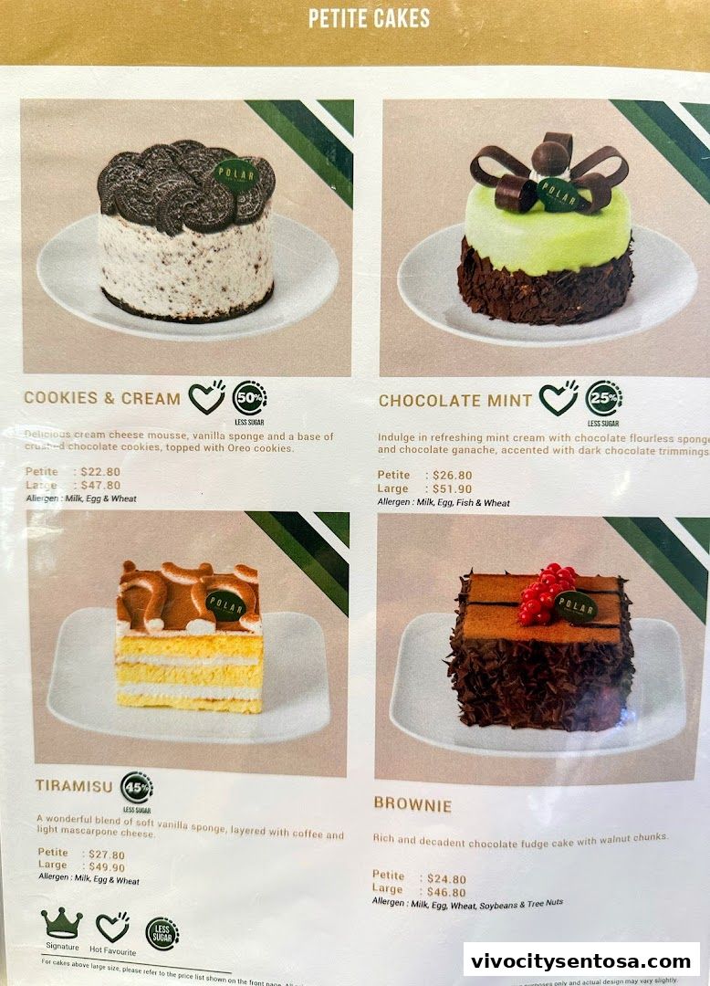 Menu page for Polar Puffs  Cakes  Vivocity
