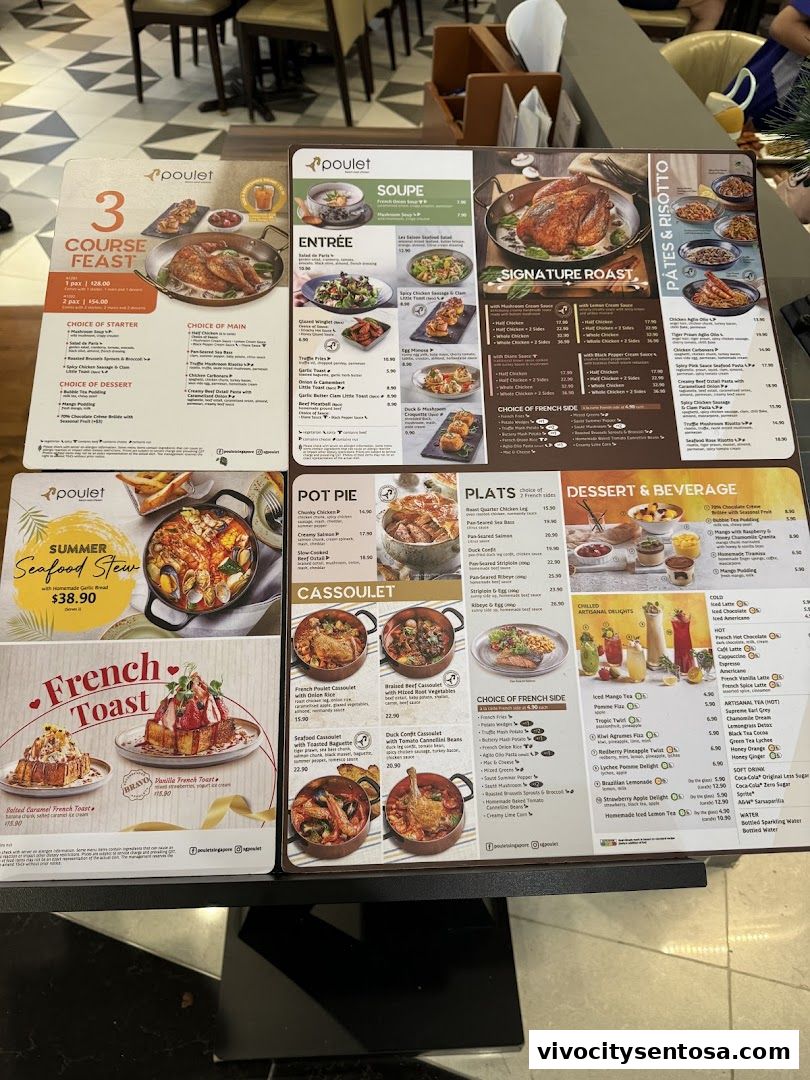 Menu page for Poulet - VivoCity
