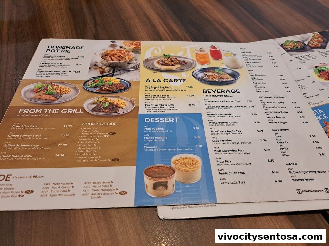 Menu page for Poulet - VivoCity