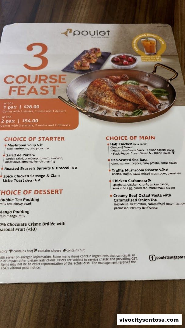Menu page for Poulet - VivoCity