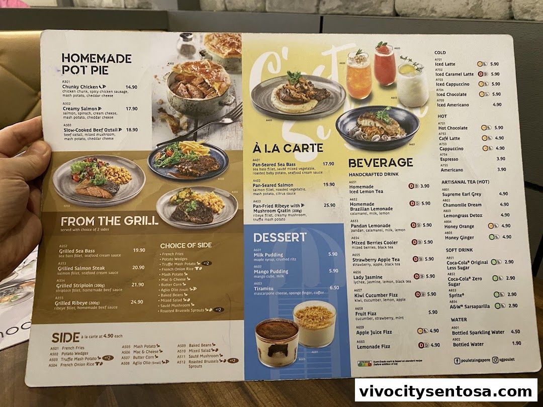 Menu page for Poulet - VivoCity