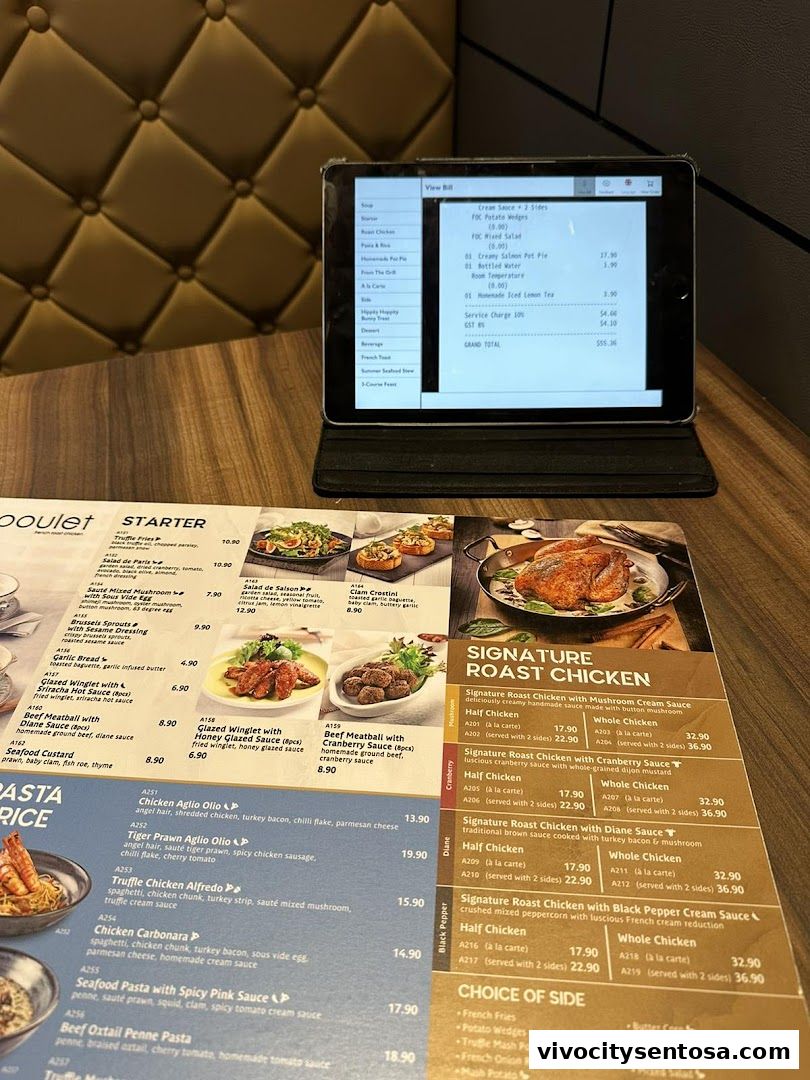 Menu page for Poulet - VivoCity