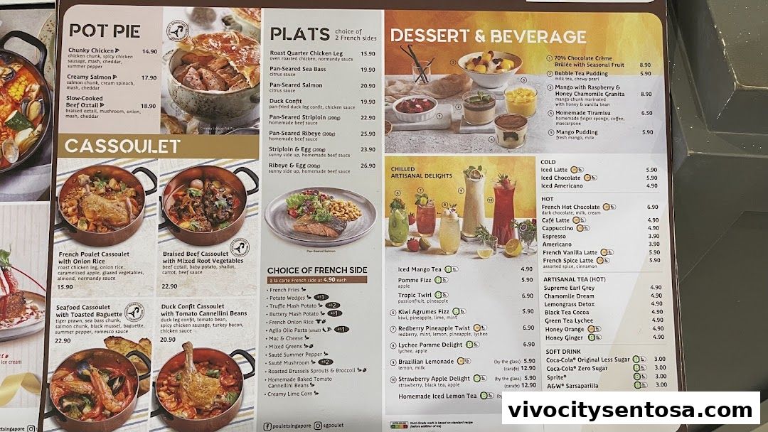 Menu page for Poulet - VivoCity