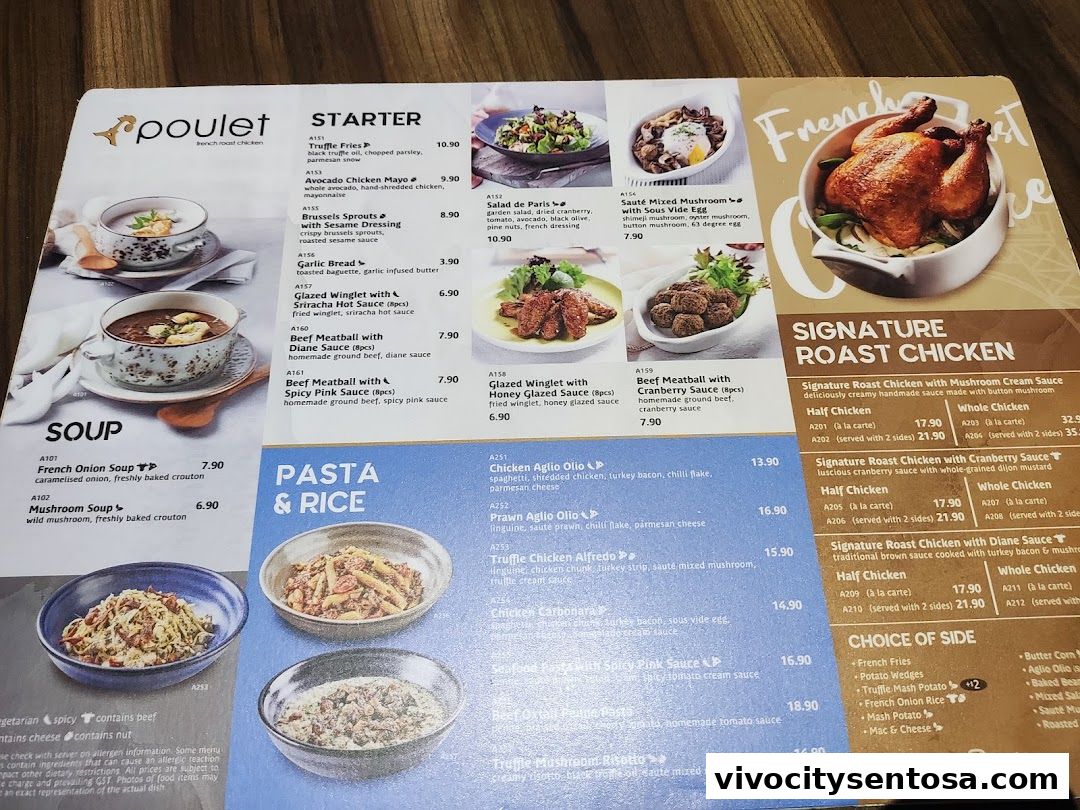 Menu page for Poulet - VivoCity