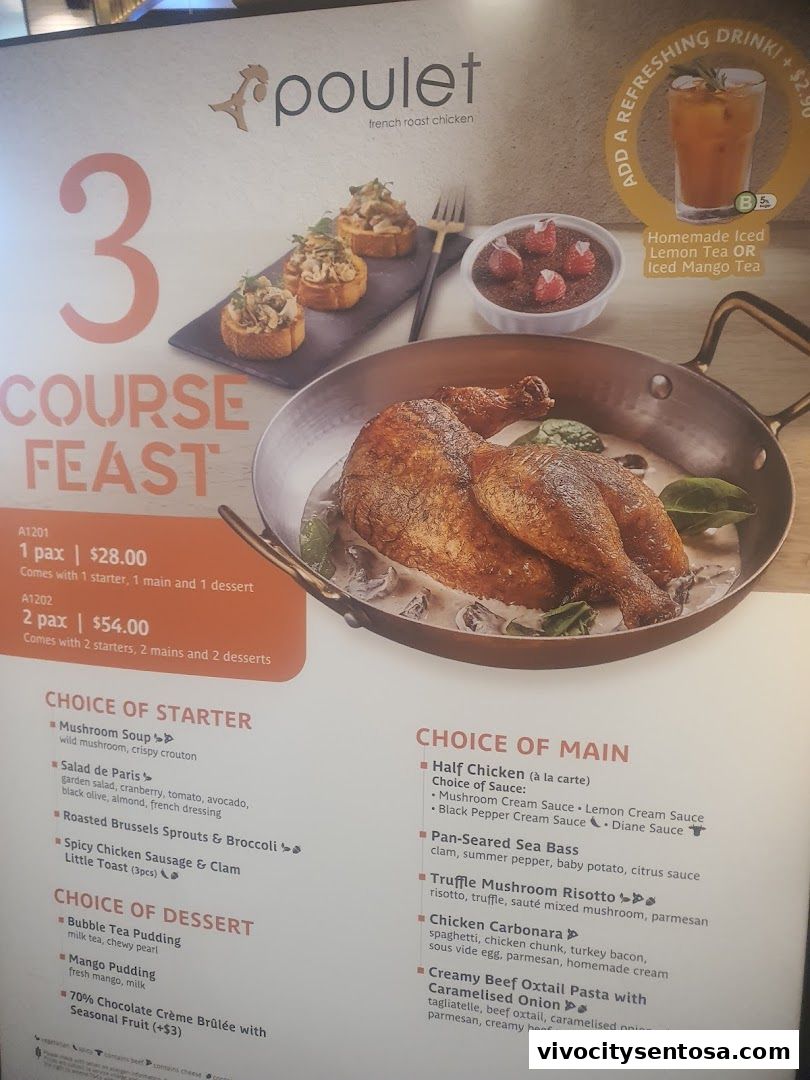 Menu page for Poulet - VivoCity