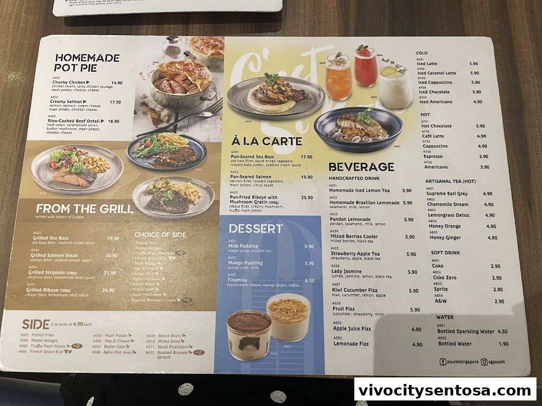 Menu page for Poulet - VivoCity