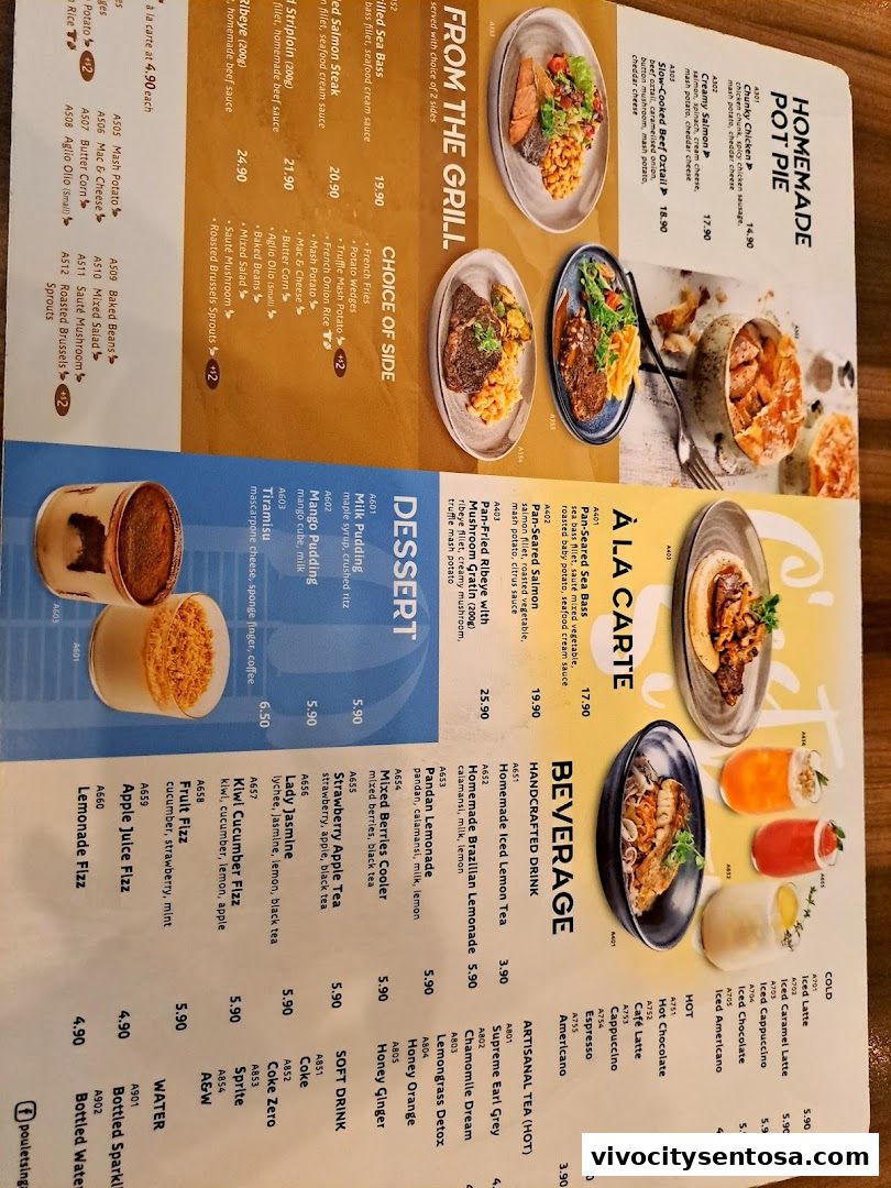 Menu page for Poulet - VivoCity