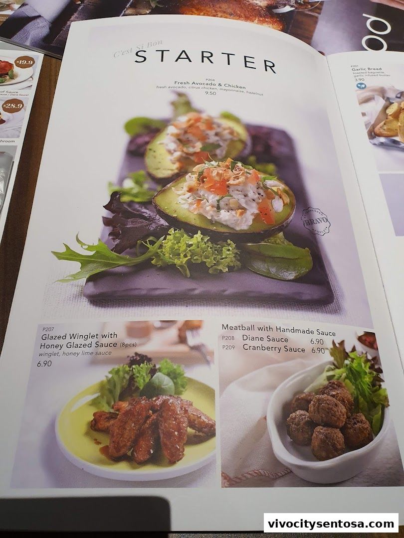 Menu page for Poulet - VivoCity