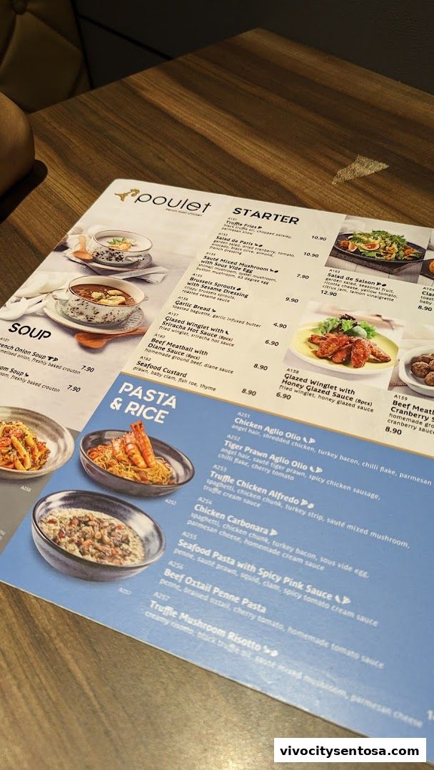 Menu page for Poulet - VivoCity