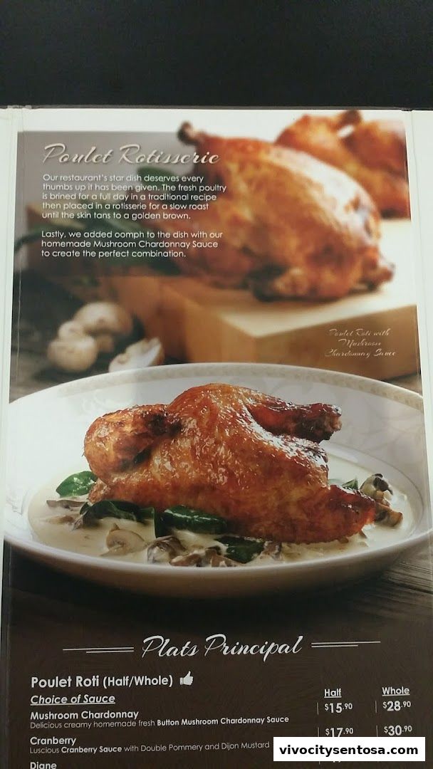 Menu page for Poulet - VivoCity