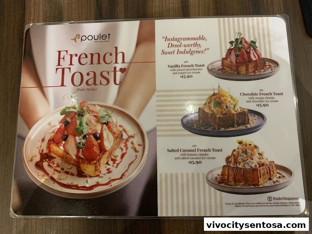 Menu page for Poulet - VivoCity