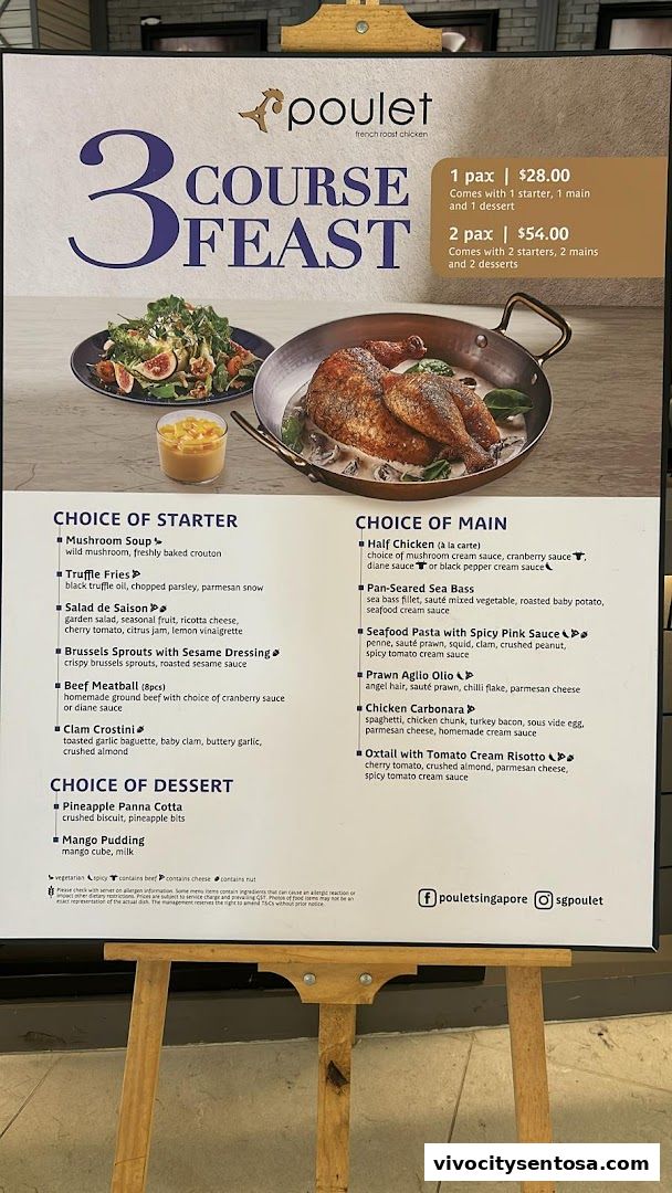 Menu page for Poulet - VivoCity