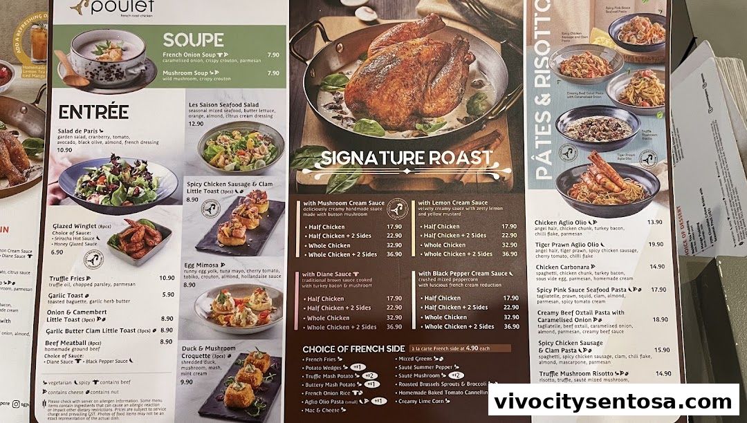 Menu page for Poulet - VivoCity