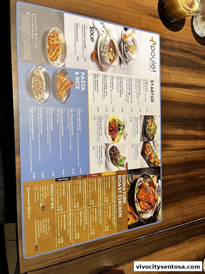 Menu page for Poulet - VivoCity
