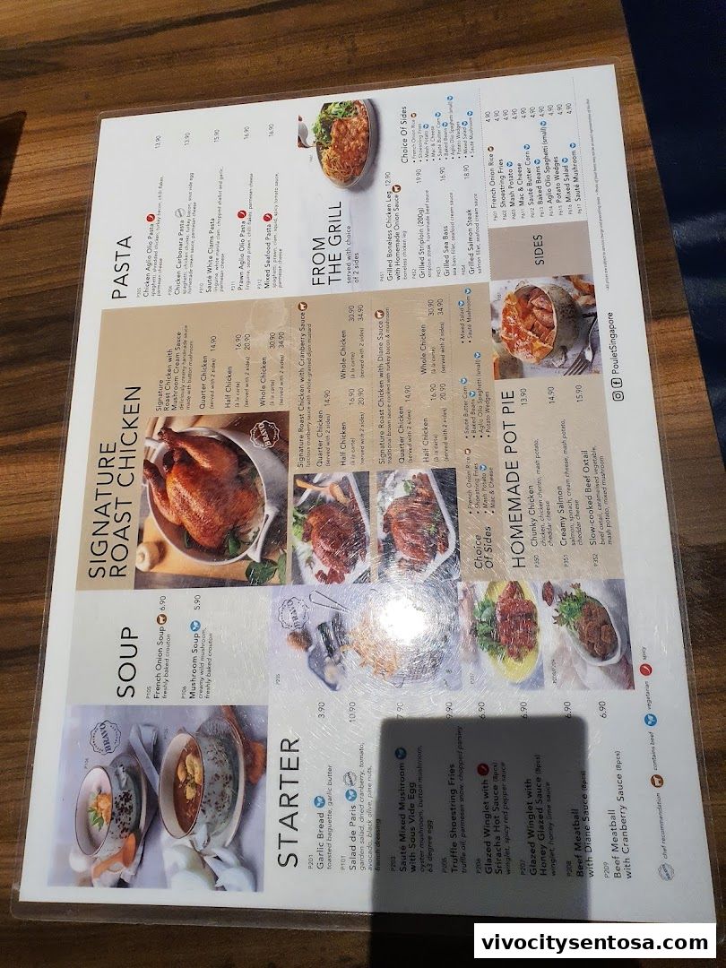 Menu page for Poulet - VivoCity