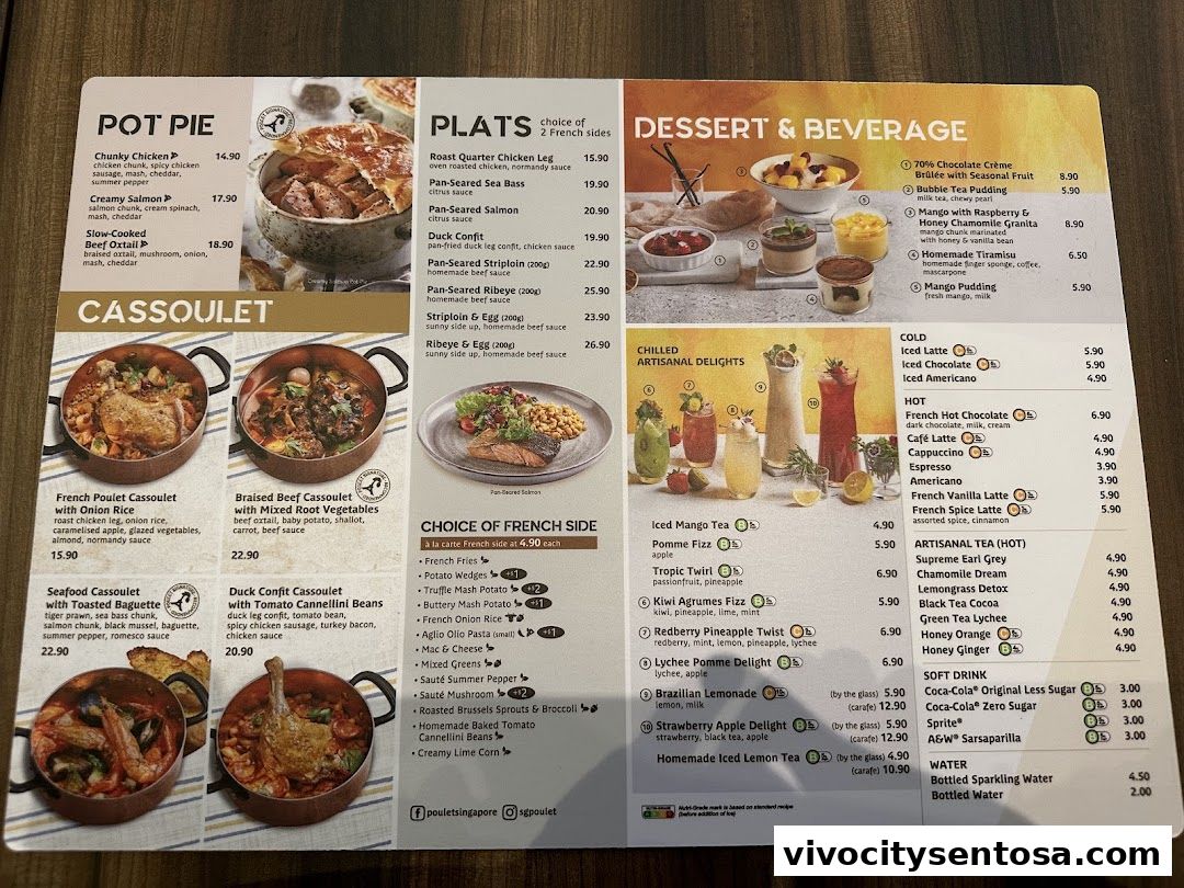 Menu page for Poulet - VivoCity