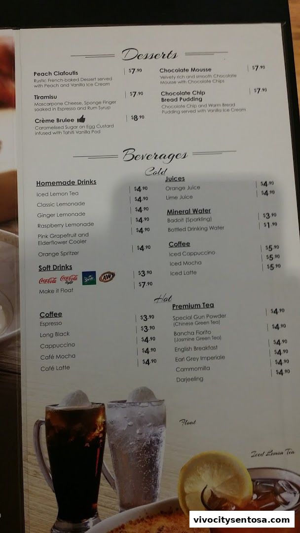 Menu page for Poulet - VivoCity