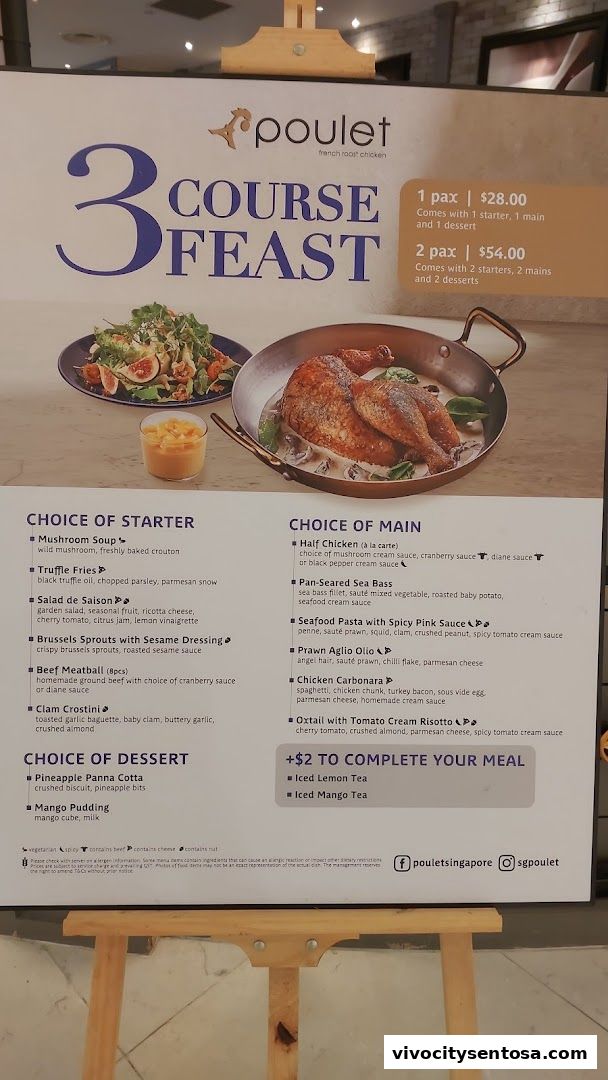 Menu page for Poulet - VivoCity