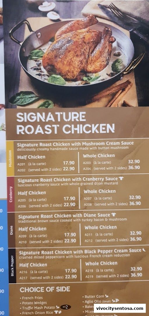 Menu page for Poulet - VivoCity