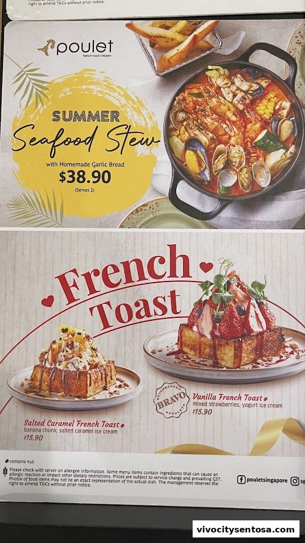 Menu page for Poulet - VivoCity