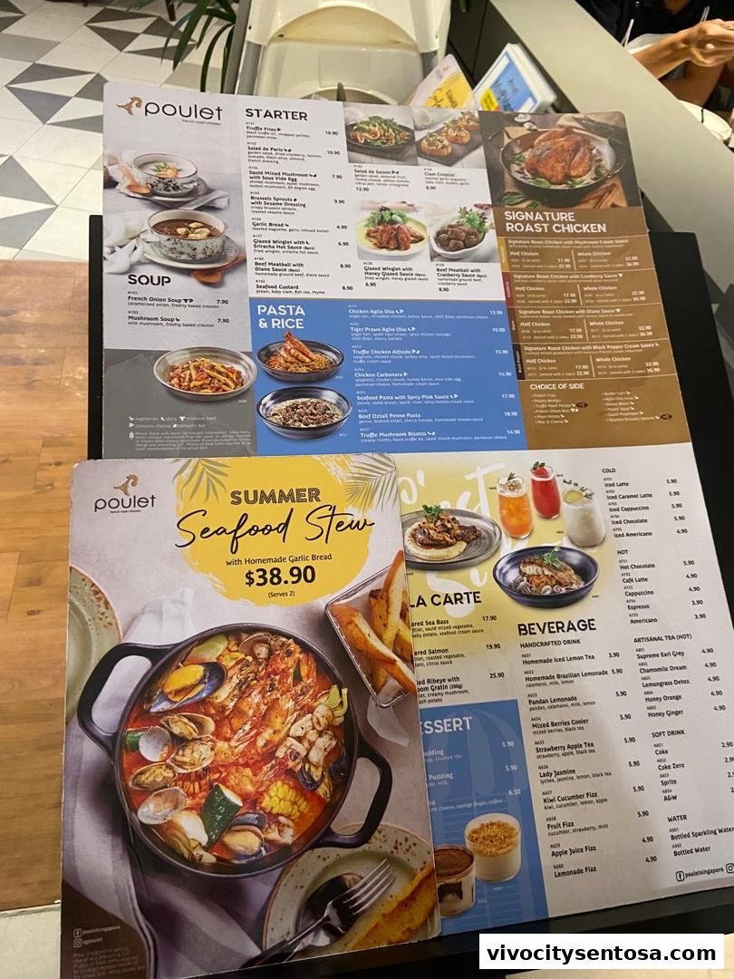 Menu page for Poulet - VivoCity