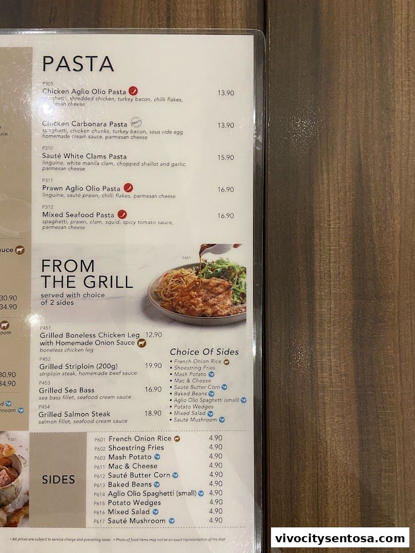 Menu page for Poulet - VivoCity