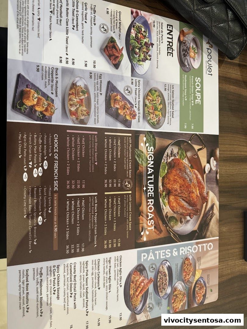 Menu page for Poulet - VivoCity