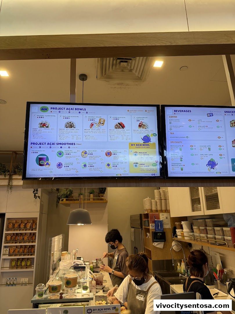 Menu page for Project Açaí VivoCity