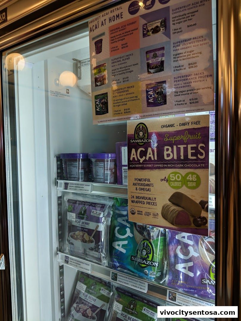 Menu page for Project Açaí VivoCity