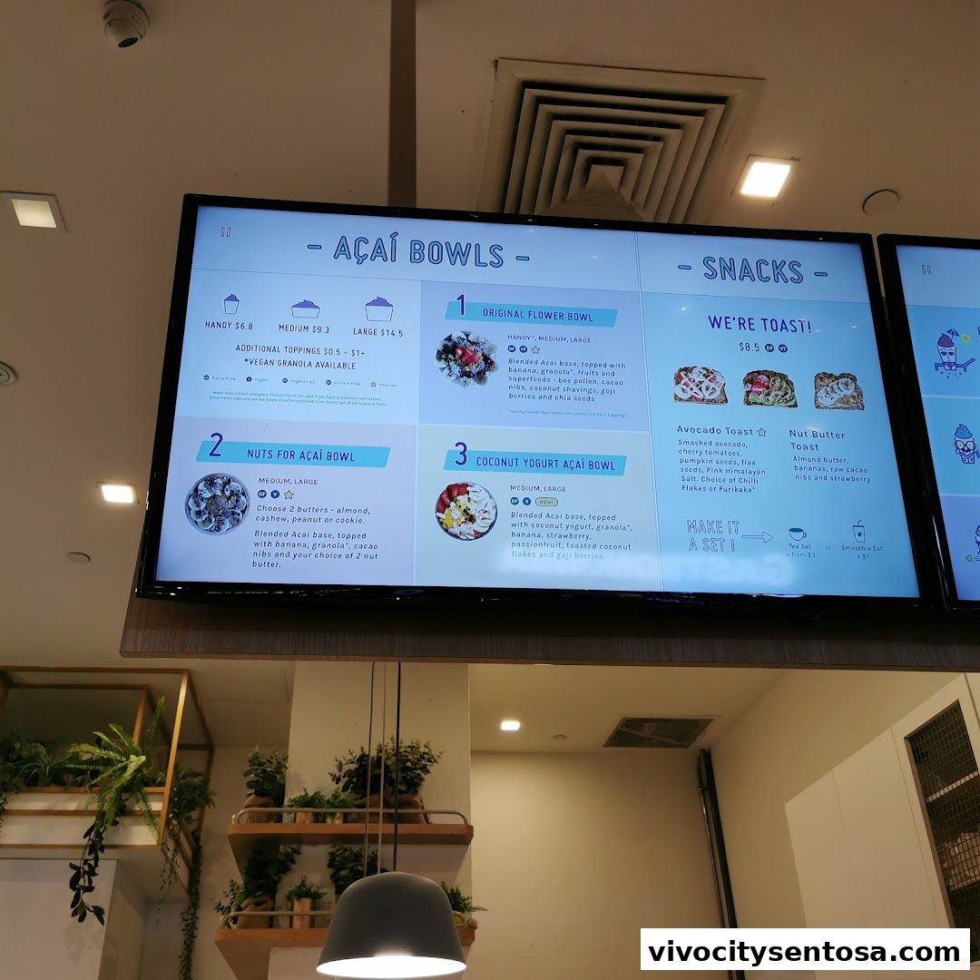 Menu page for Project Açaí VivoCity