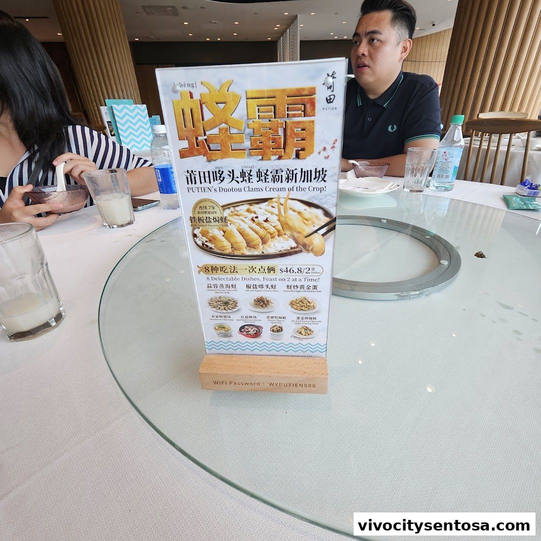 Menu page for PUTIEN VivoCity
