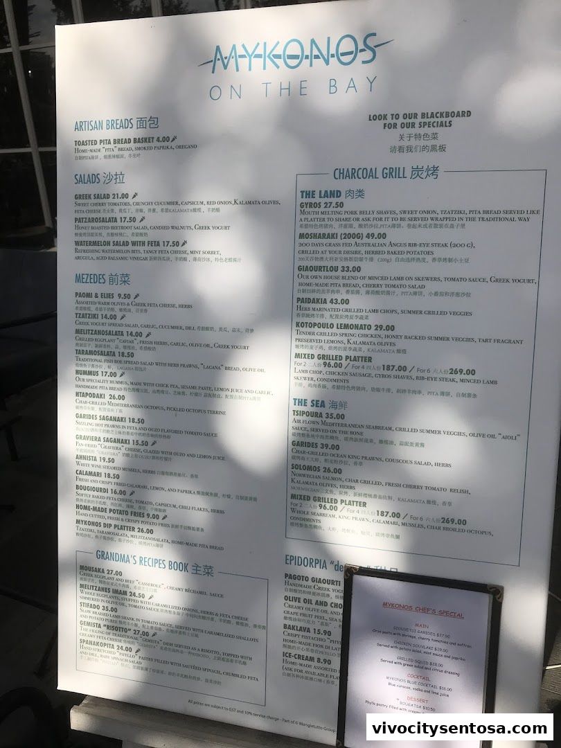 Menu page for Quayside Isle