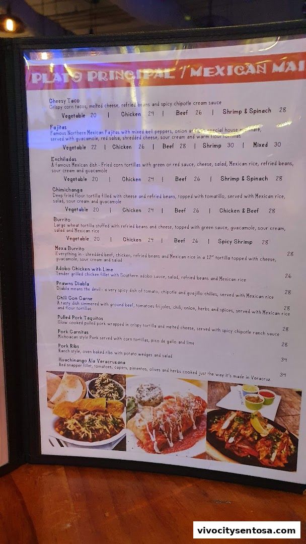 Menu page for Quayside Isle