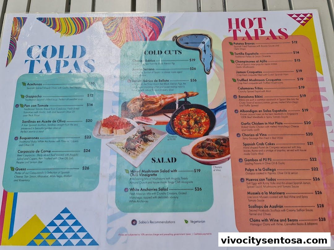 Menu page for Quayside Isle