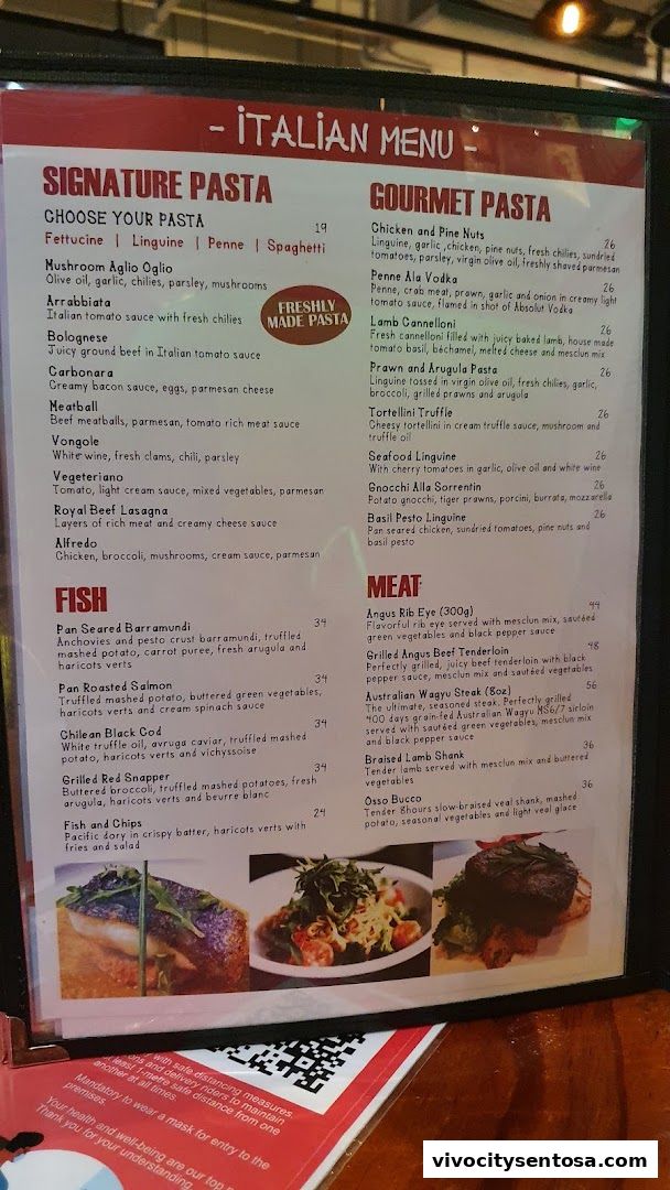 Menu page for Quayside Isle