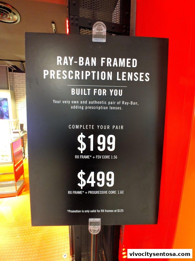 Menu page for Ray-Ban Vivocity