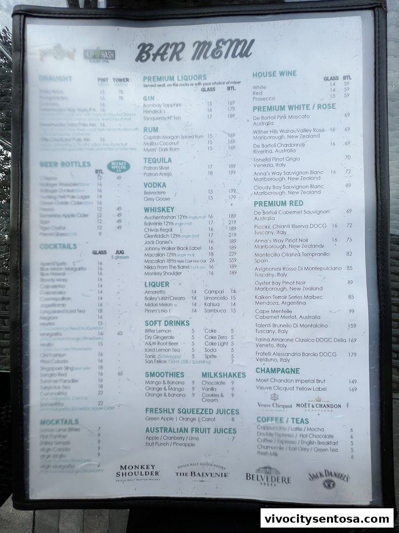 Menu page for Rock Bar Burger  Steakhouse