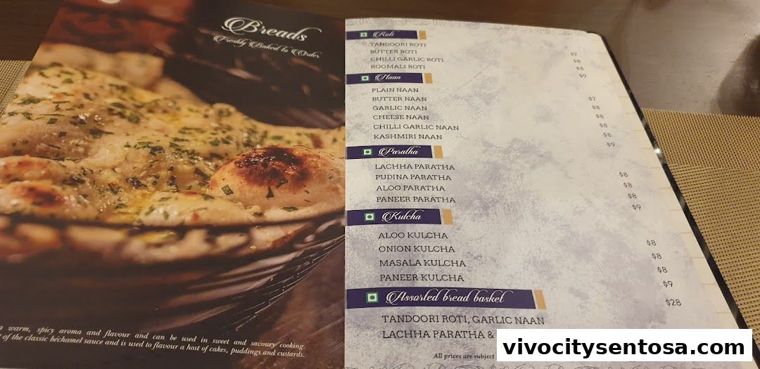 Menu page for Royal Taj  Village Hotel