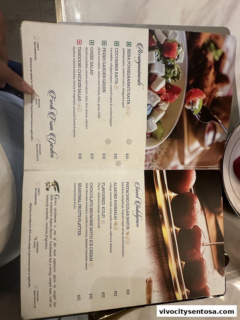 Menu page for Royal Taj  Village Hotel