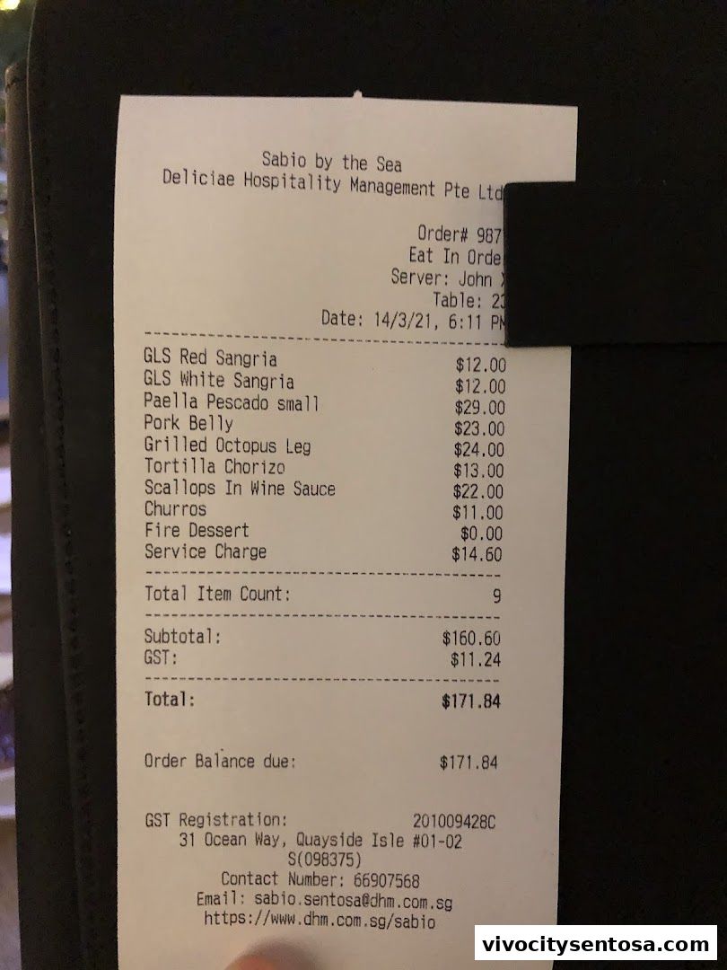 Menu page for Sabio by the Sea, Tapas Bar  Grill