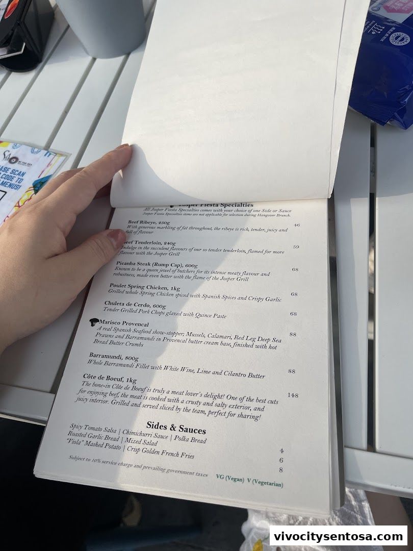 Menu page for Sabio by the Sea, Tapas Bar  Grill