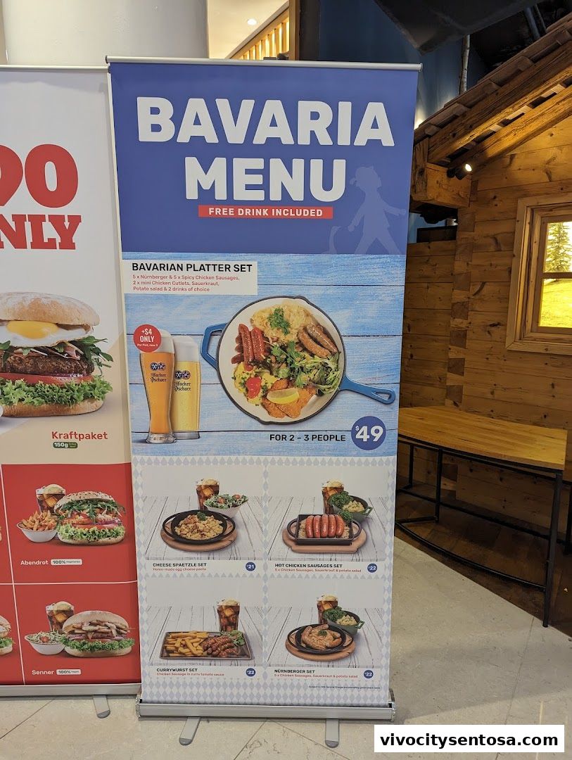 Menu page for SERVUS German Burger Grill  VIVOCITY