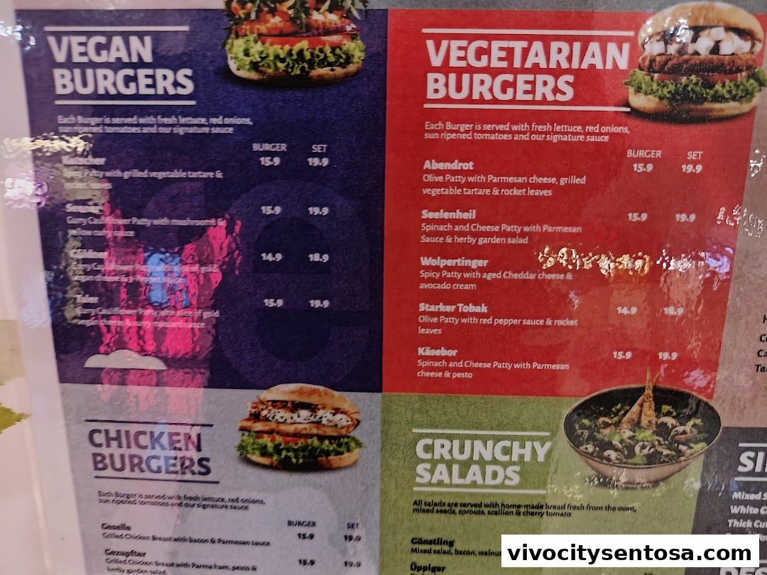 Menu page for SERVUS German Burger Grill  VIVOCITY
