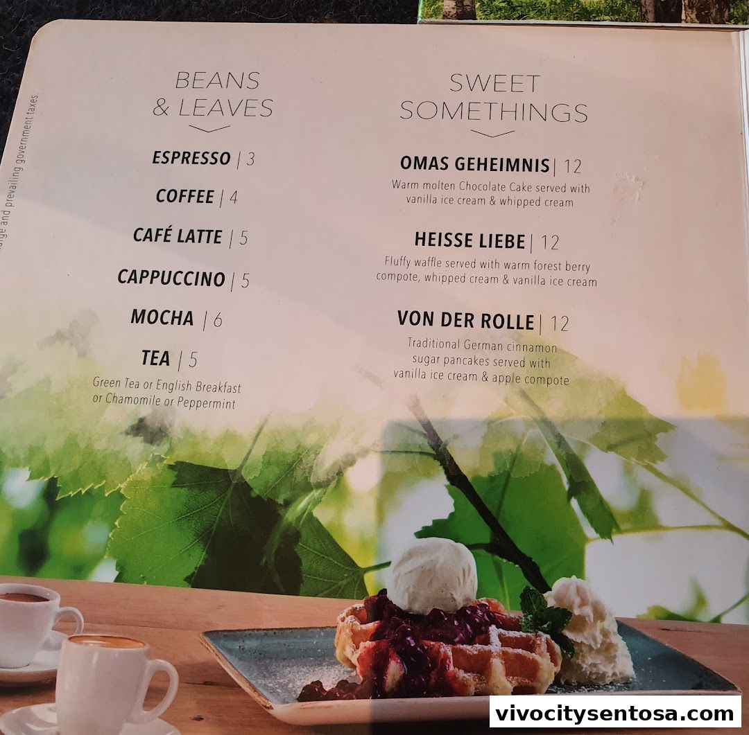 Menu page for SERVUS German Burger Grill  VIVOCITY