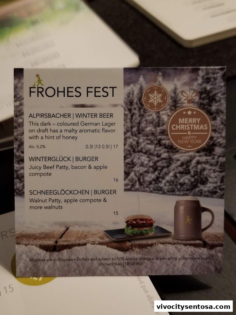 Menu page for SERVUS German Burger Grill  VIVOCITY