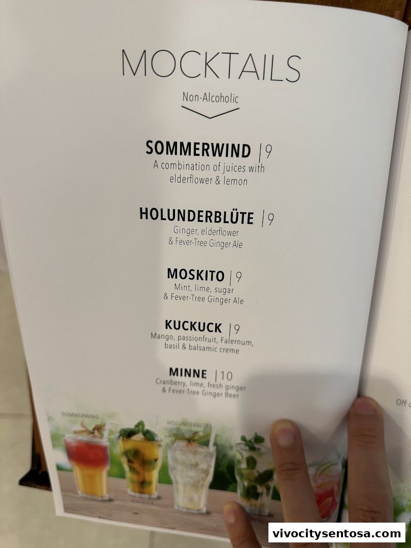 Menu page for SERVUS German Burger Grill  VIVOCITY