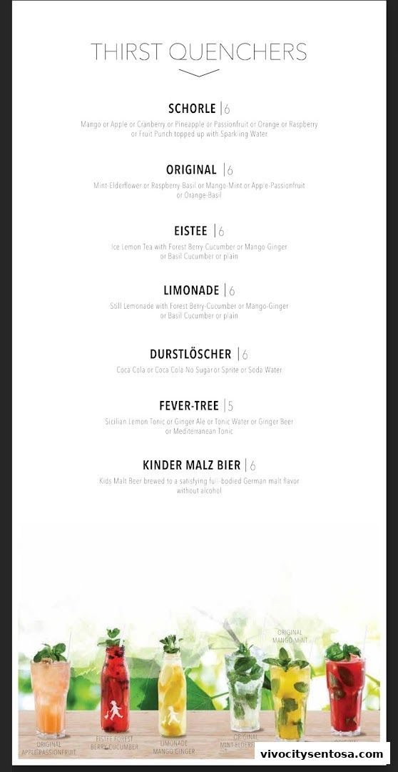 Menu page for SERVUS German Burger Grill  VIVOCITY