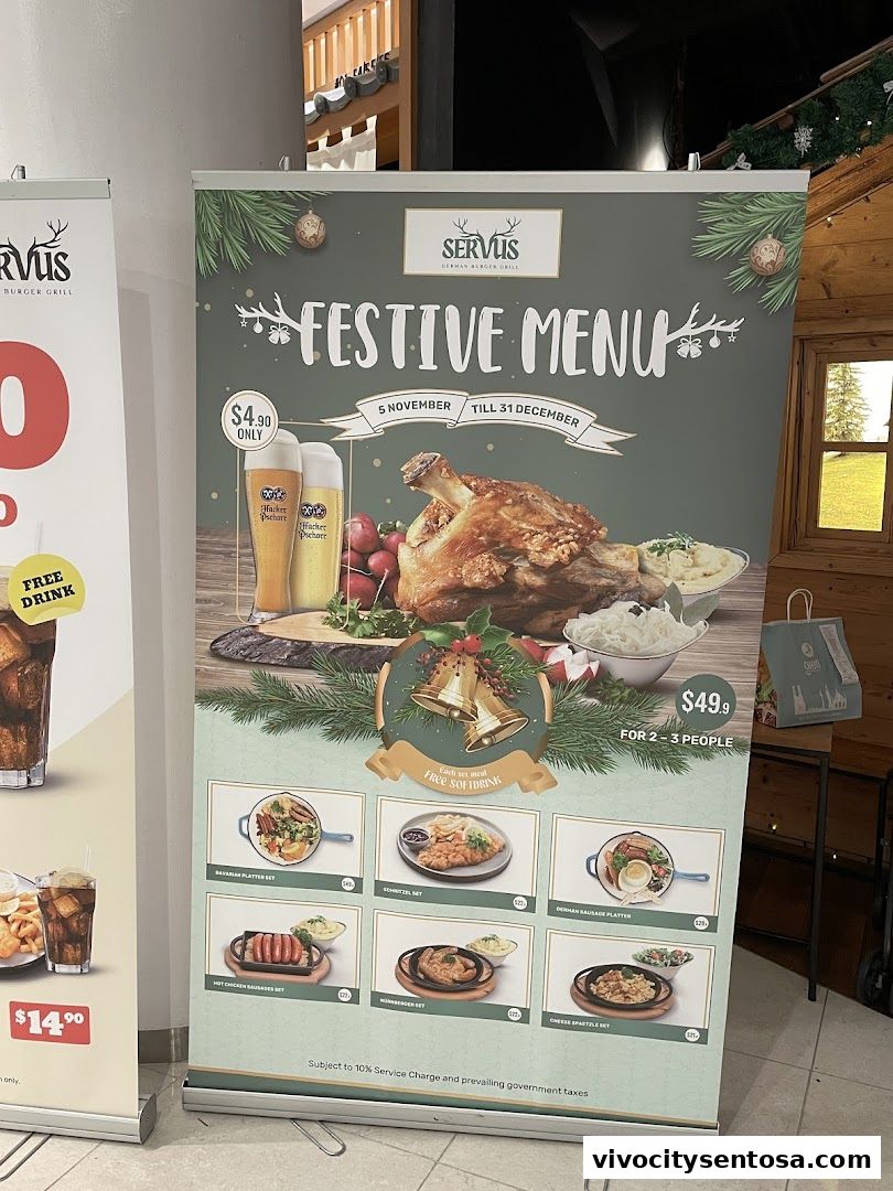 Menu page for SERVUS German Burger Grill  VIVOCITY